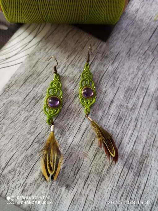 boucles d'oreilles améthyste