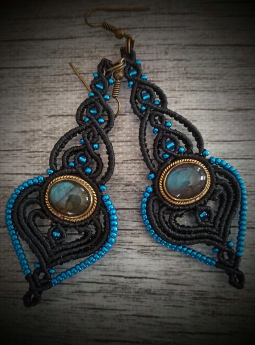 Boucles d oreilles labradorites