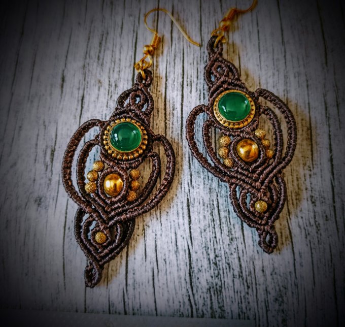 Boucles d oreilles onix vertes