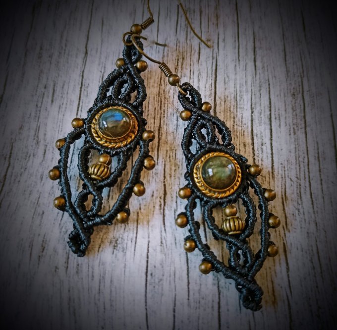 Boucles d oreilles labradorites