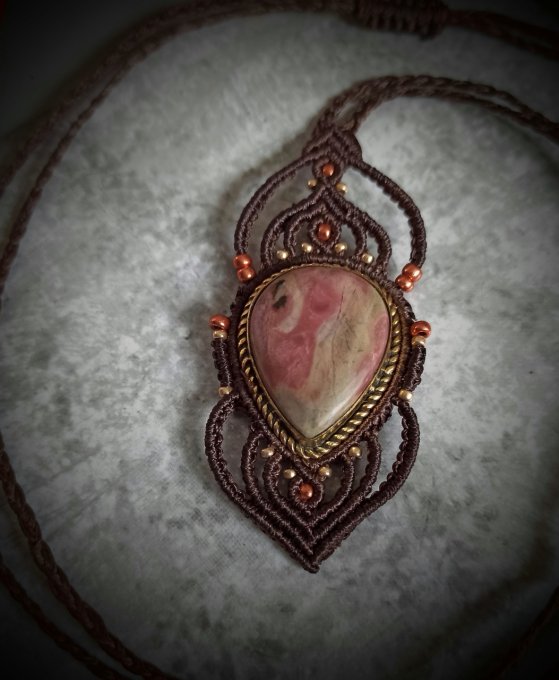 Pendentif rhodonite