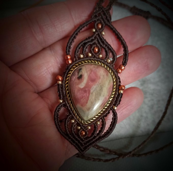 Pendentif rhodonite