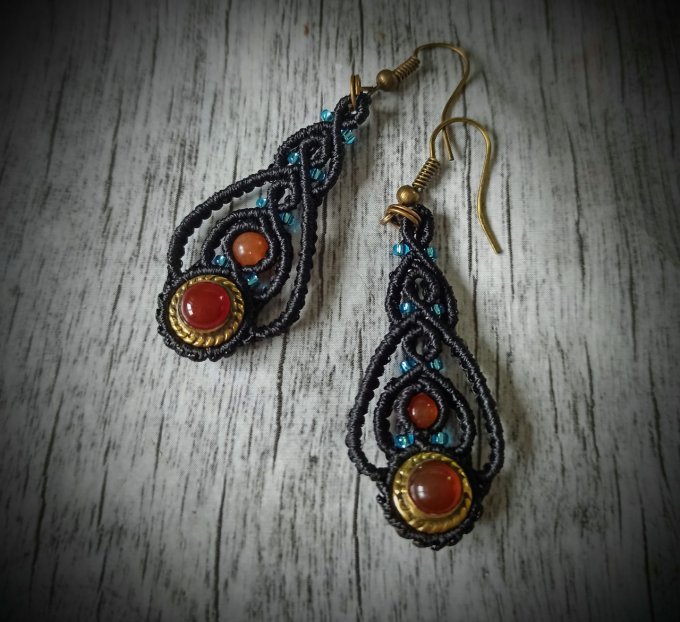 Boucles d'oreilles cornaline