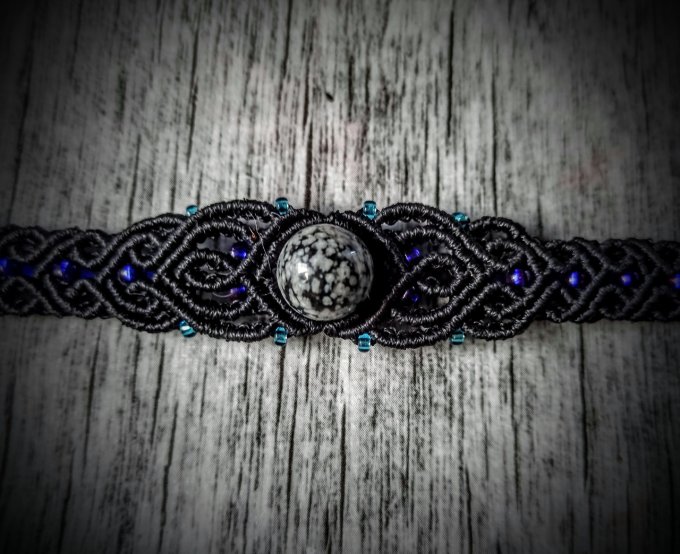 Bracelet obsidienne mouchetée