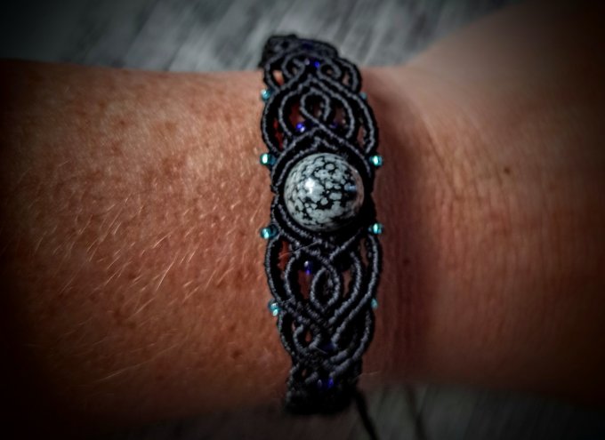 Bracelet obsidienne mouchetée