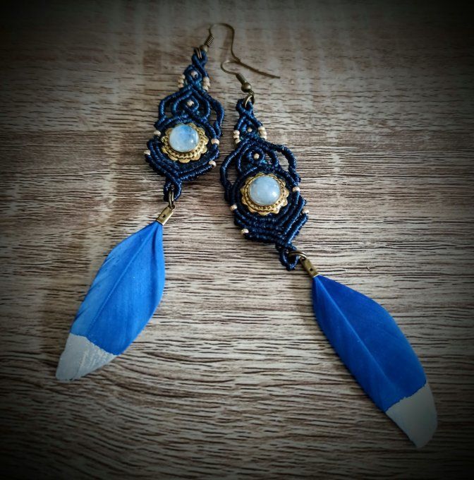 Boucles d oreilles labradorites blanches